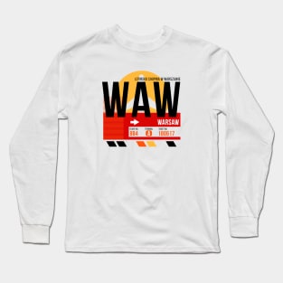 Warsaw (WAW) Airport // Sunset Baggage Tag Long Sleeve T-Shirt